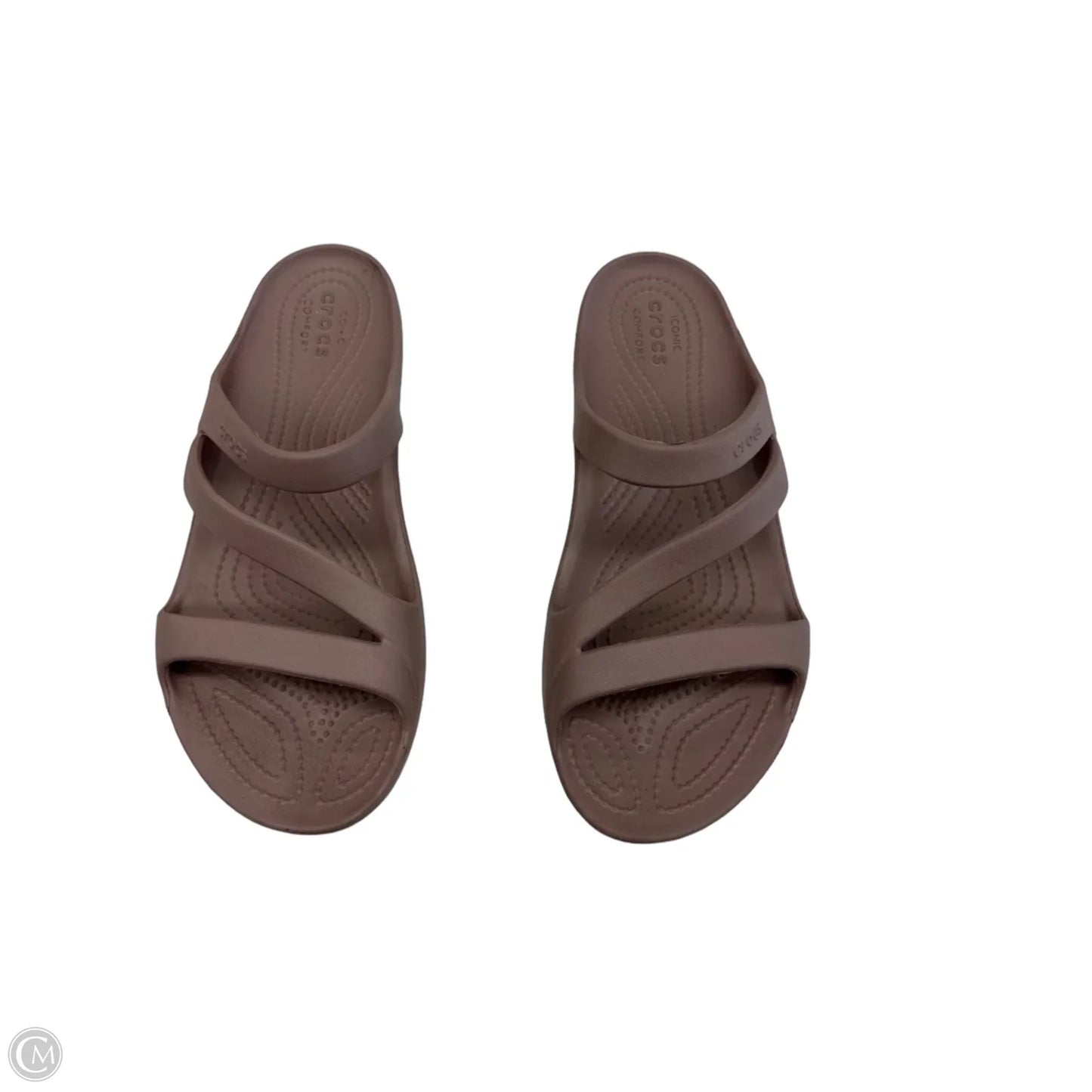Sandals Flats By Crocs In Taupe, Size: 9