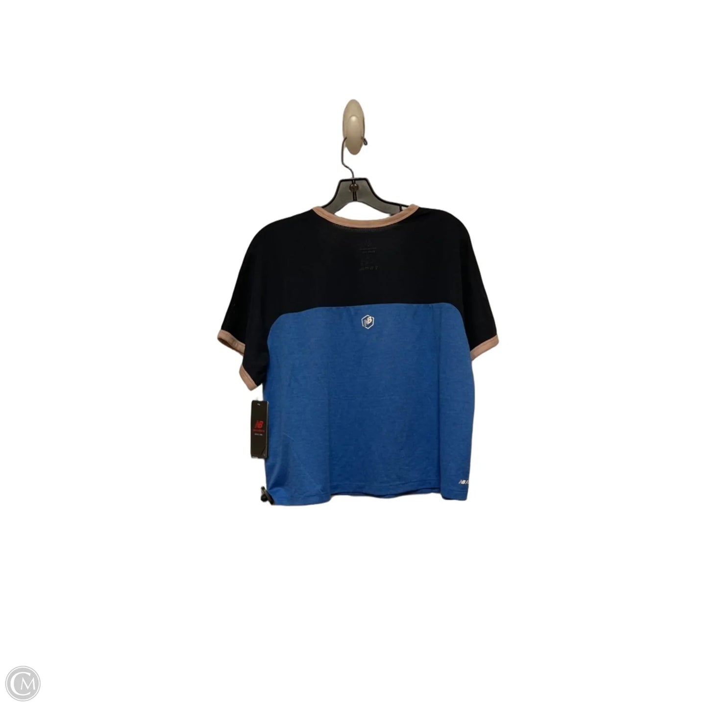 Athletic Top Short Sleeve By New Balance In Blue, Size: L