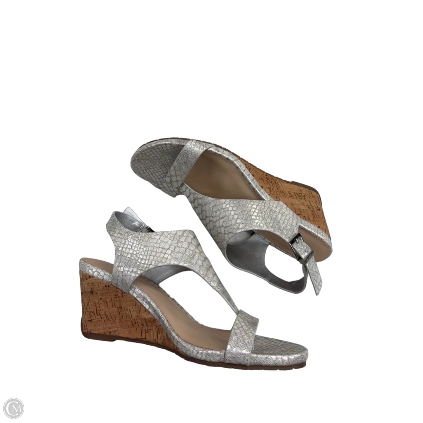 Sandals Heels Wedge By Kenneth Cole Reaction In Silver, Size: 7.5