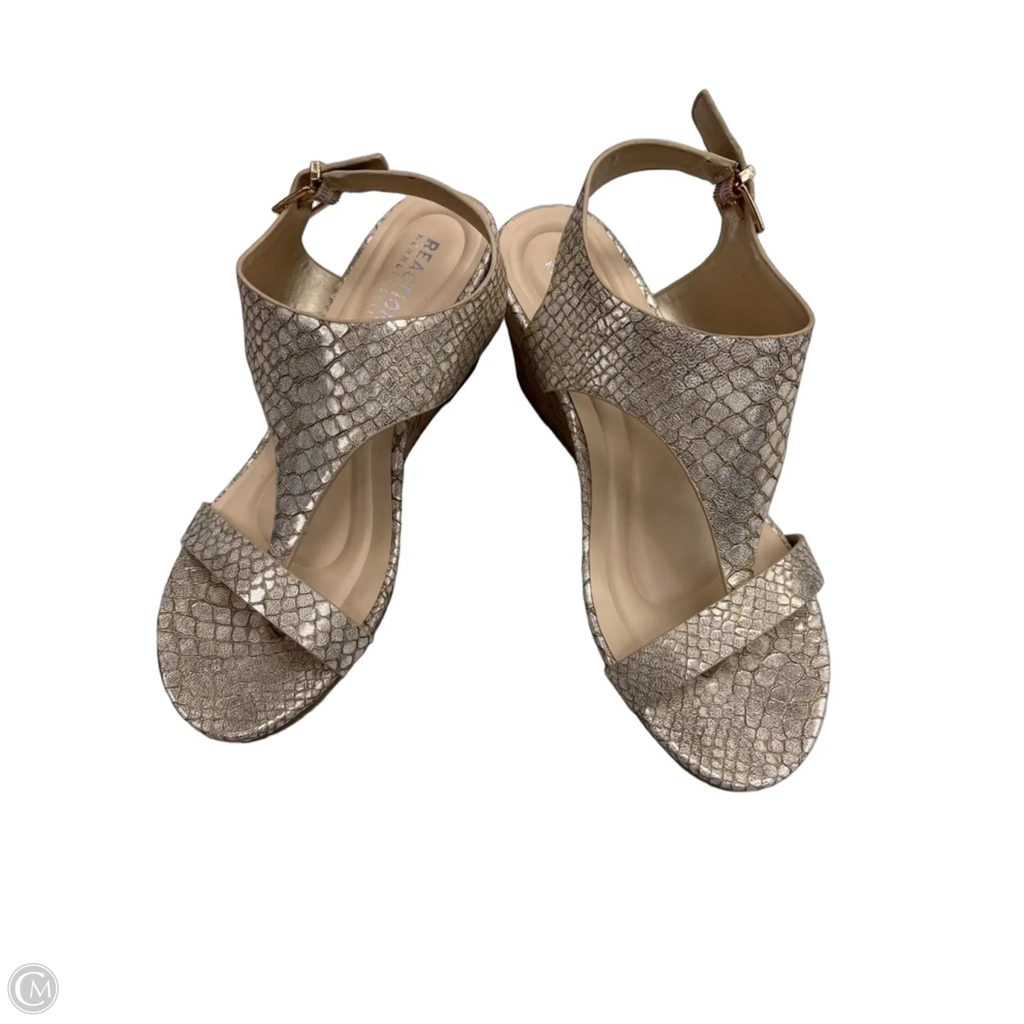 Sandals Heels Wedge By Kenneth Cole Reaction In Gold, Size: 7.5