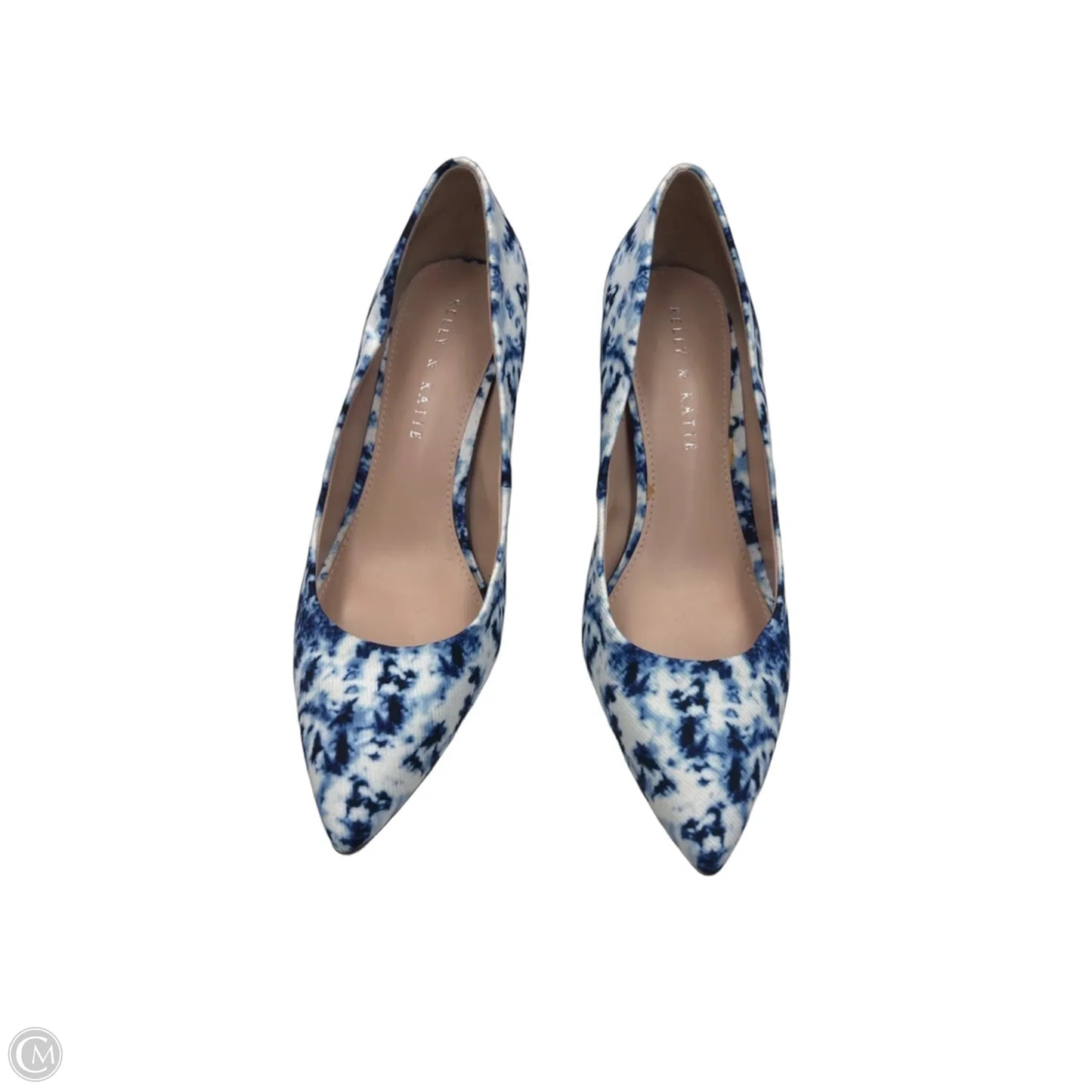 Shoes Heels Kitten By Kelly And Katie In Blue & White, Size: 7.5