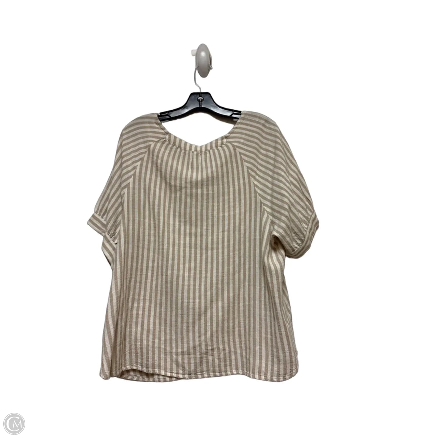 Top Short Sleeve By Leo And Nicole In Striped Pattern, Size: Xl