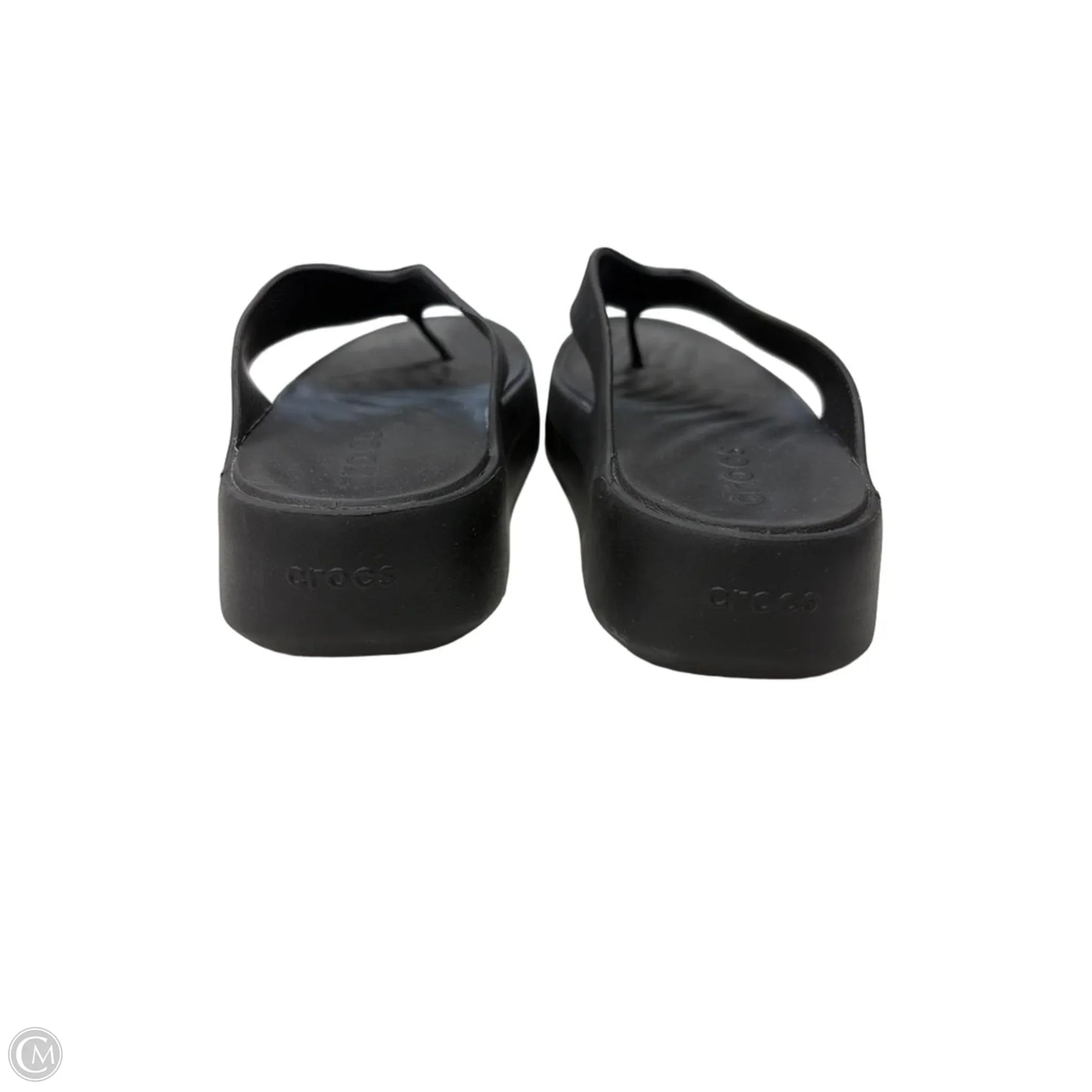 Sandals Heels Platform By Crocs In Black, Size: 7