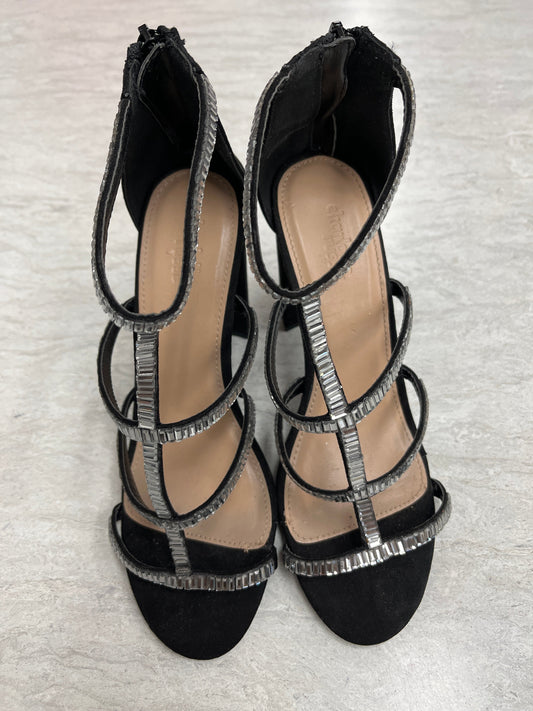 Sandals Heels Block By Charlotte Russe In Black, Size: 8