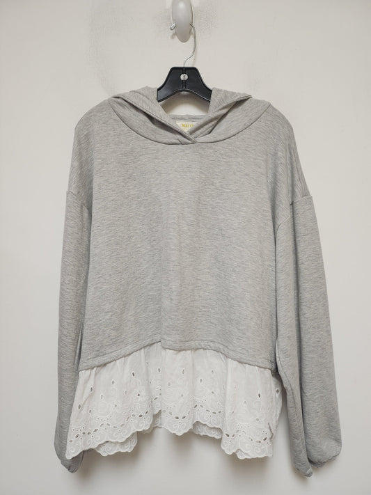 Sweatshirt Hoodie By Maeve In Grey, Size: L