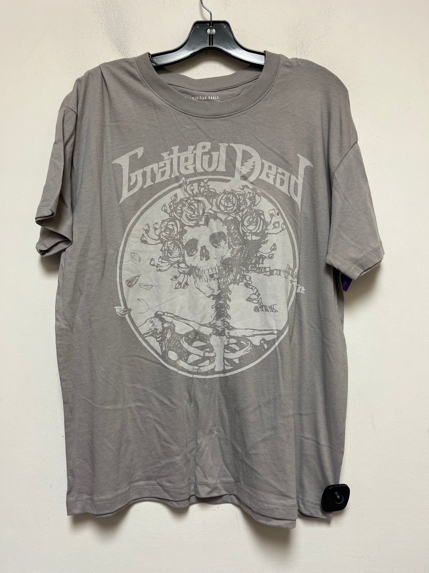 Grey Top Short Sleeve Basic American Eagle, Size Xs