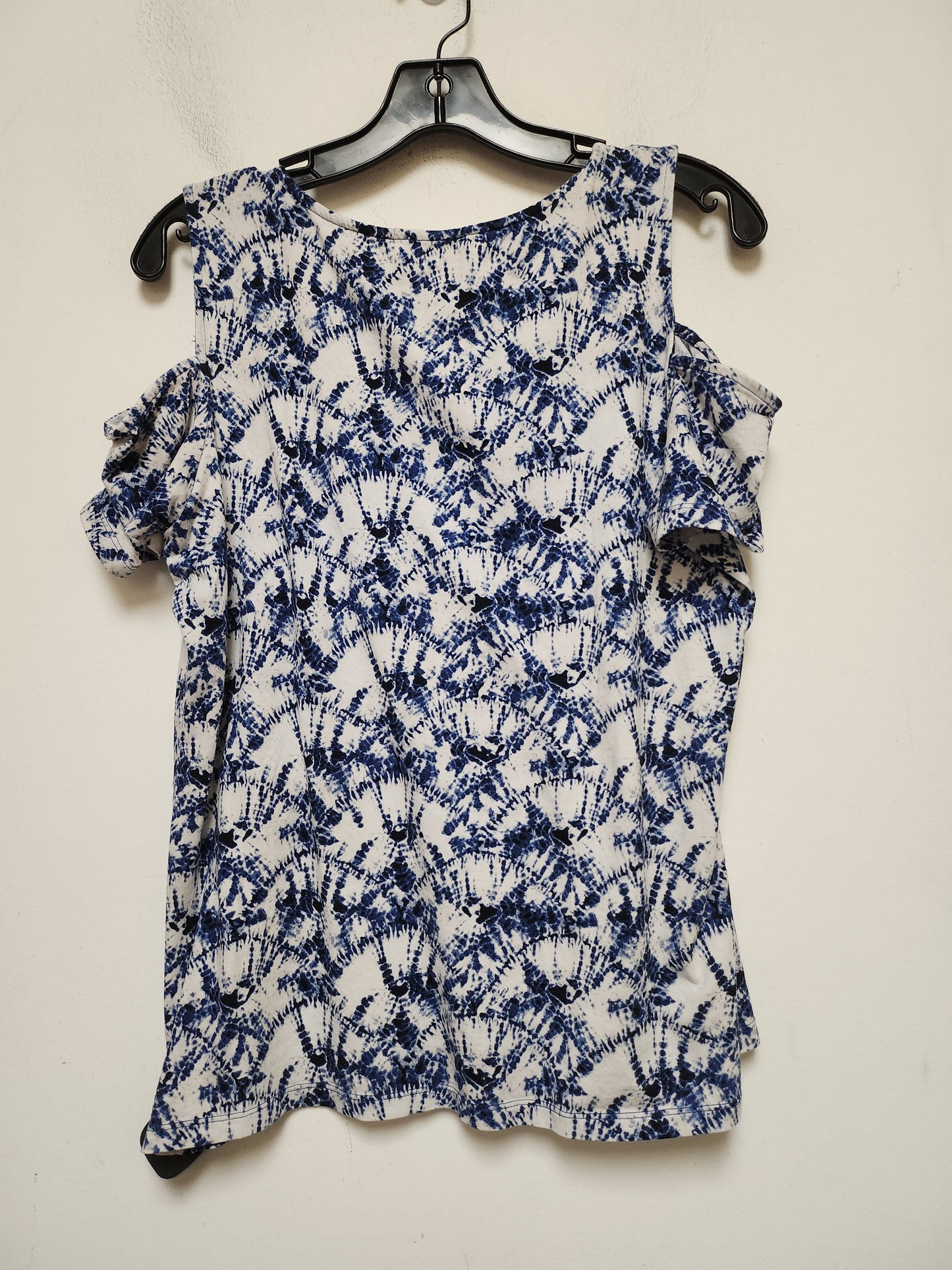 Blue & White Top Short Sleeve Michael By Michael Kors, Size L