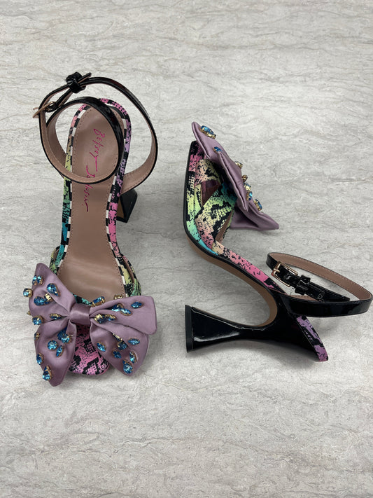 Multi-colored Shoes Heels Block Betsey Johnson, Size 8.5