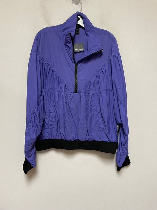 Jacket Windbreaker By Forever 21 In Purple, Size: L