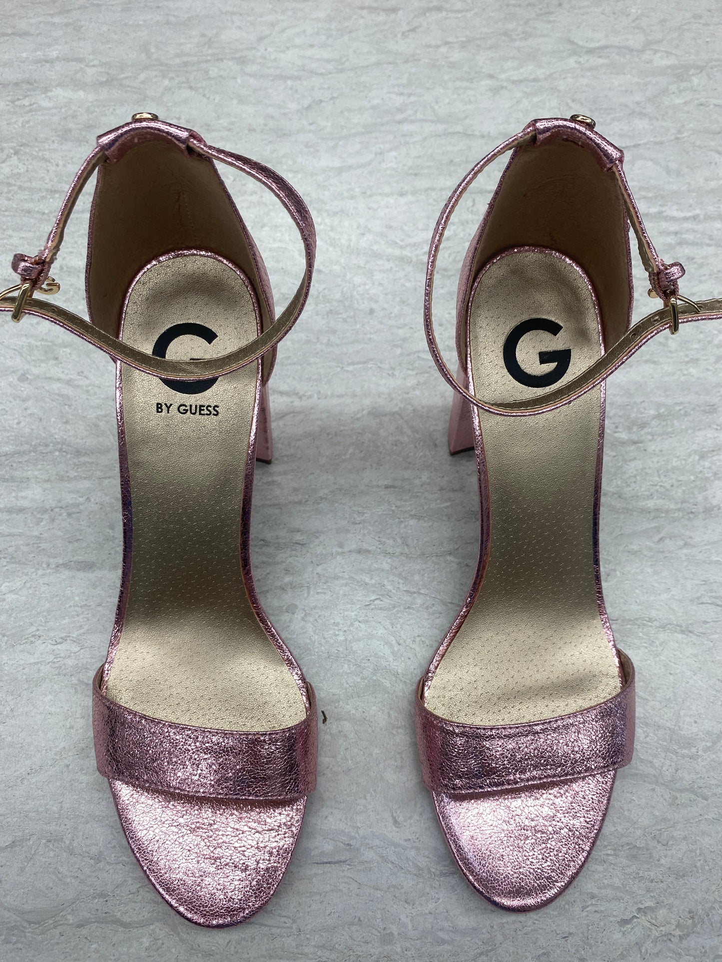 Sandals Heels Block By Guess In Pink, Size: 10