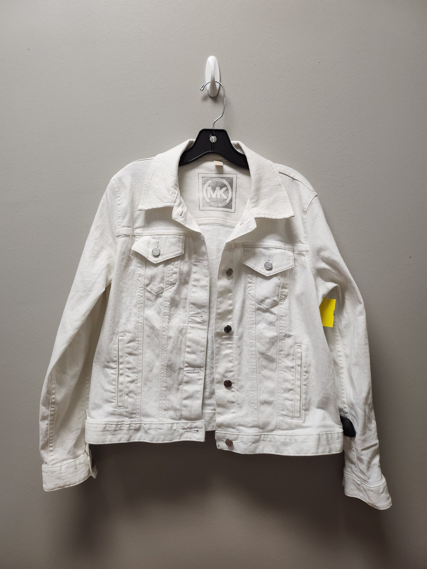 Jacket Denim By Michael By Michael Kors In White Denim, Size: L