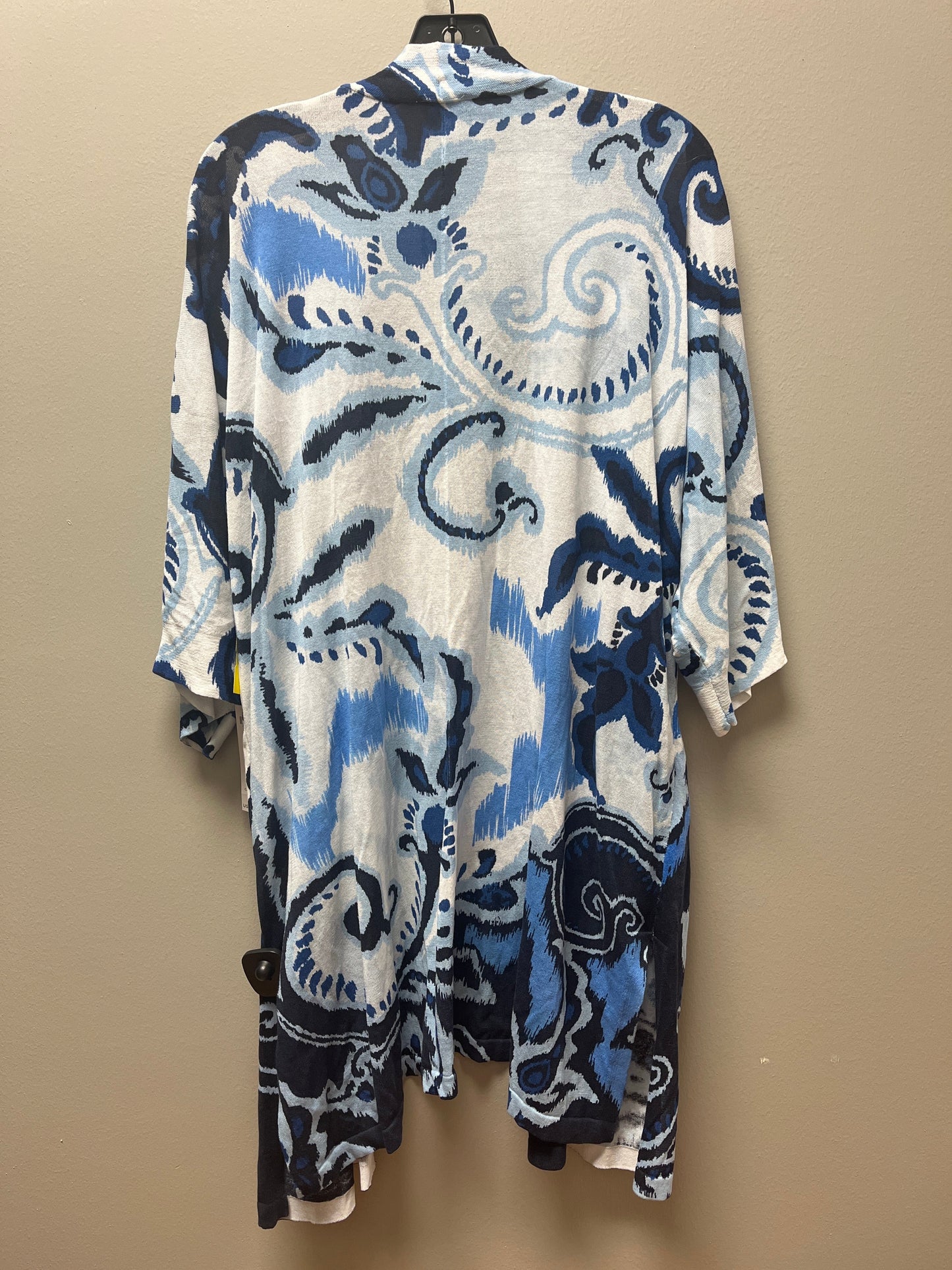 Kimono By Chicos In Blue & White, Size: Xl