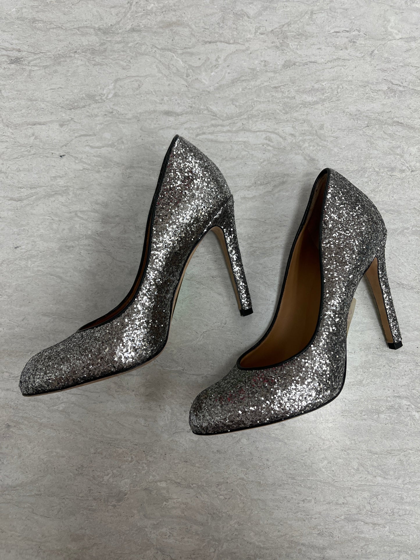 Shoes Heels Stiletto By Marc By Marc Jacobs In Silver, Size: 6