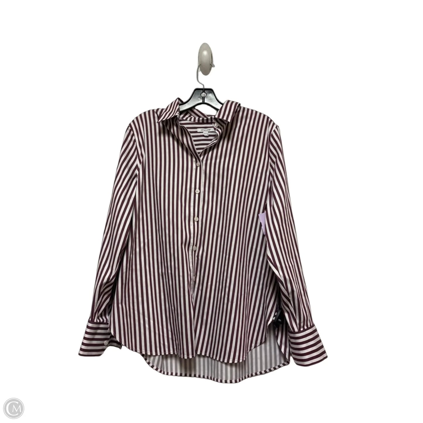 Top Long Sleeve By Chicos In Striped Pattern, Size: L