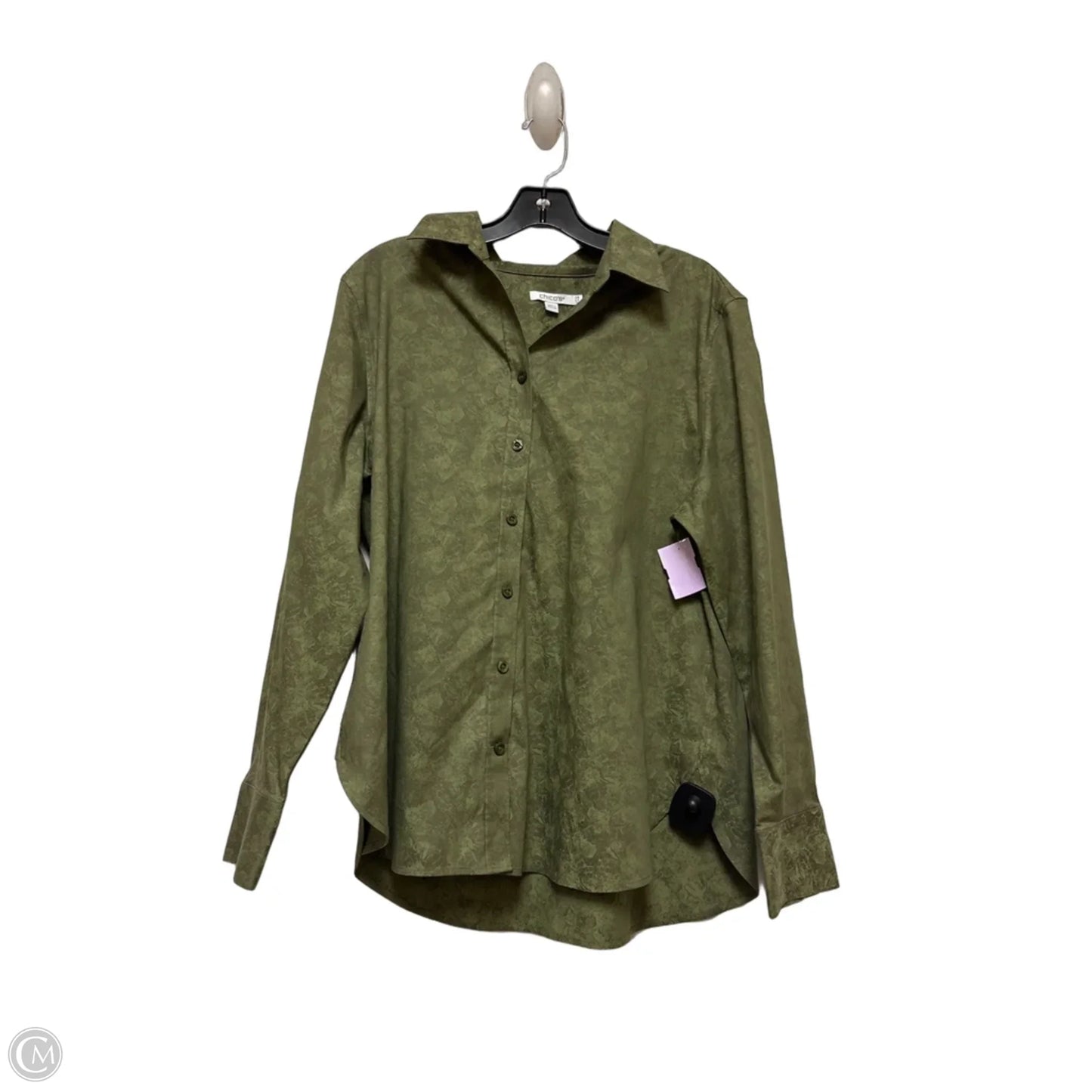 Top Long Sleeve By Chicos In Green, Size: L