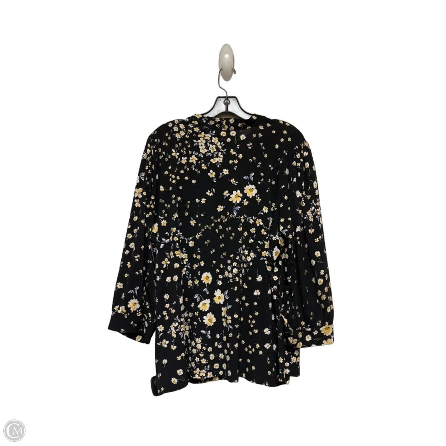 Top 3/4 Sleeve Designer By Karl Lagerfeld In Black, Size: Xl