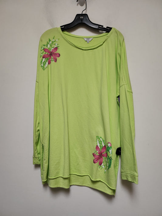 Green Top Long Sleeve Crown And Ivy, Size L