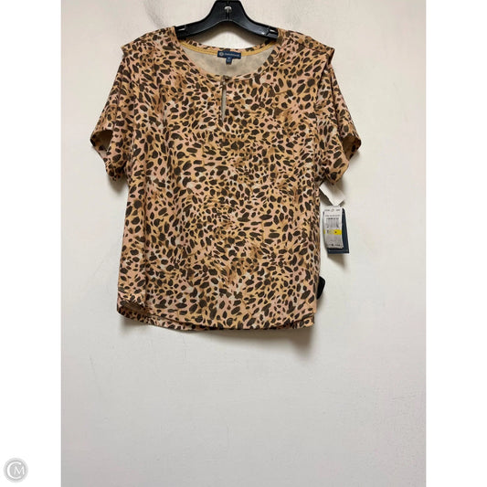 Top Short Sleeve By Democracy In Leopard Print, Size: M
