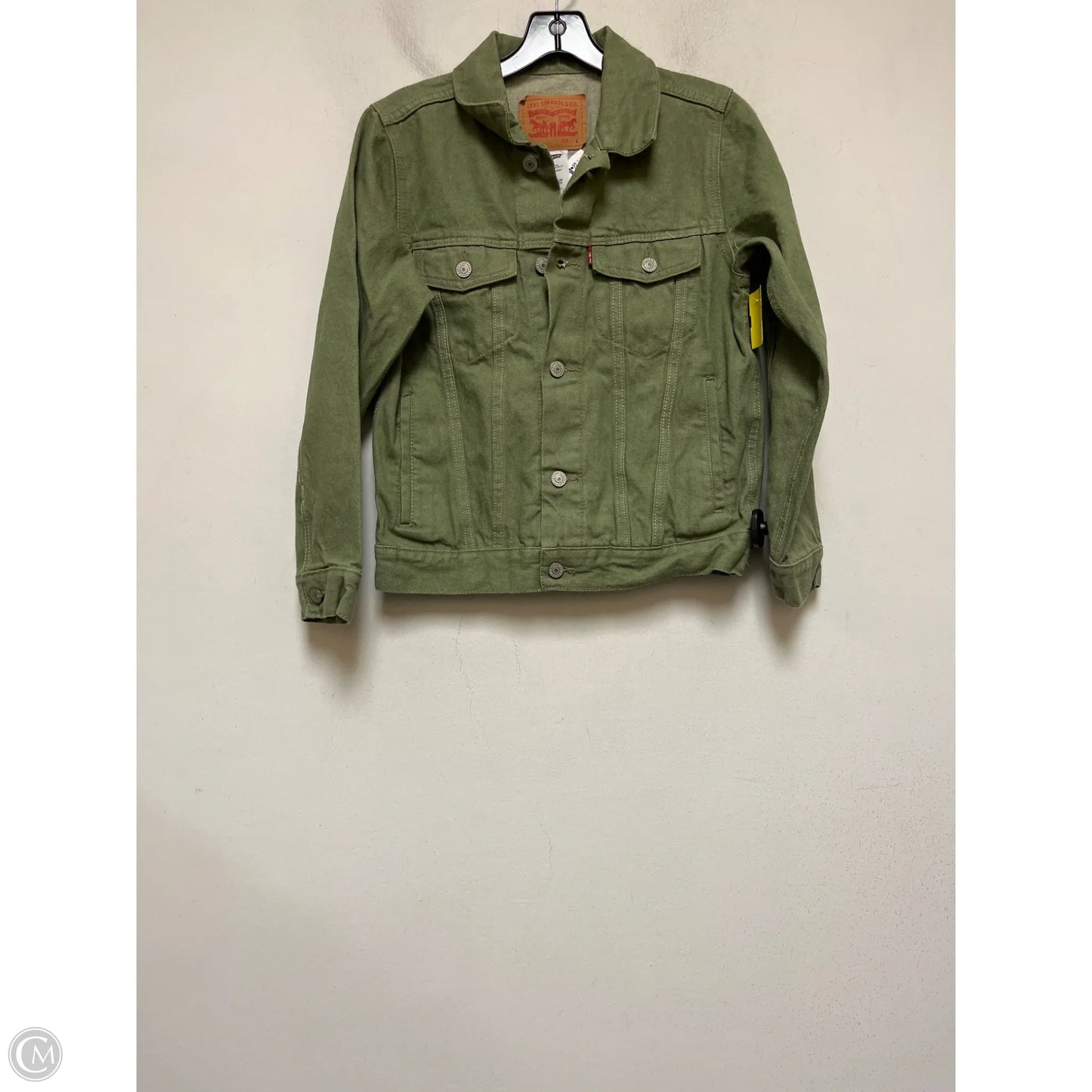 Jacket Denim By Levis In Green Denim, Size: L