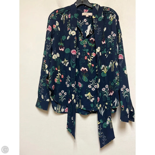 Top Long Sleeve By Loft In Floral Print, Size: Xs