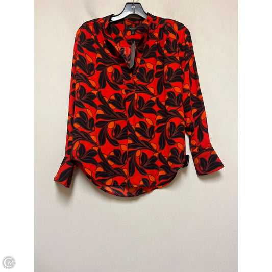 Top Long Sleeve By Ann Taylor In Black & Orange, Size: Xs