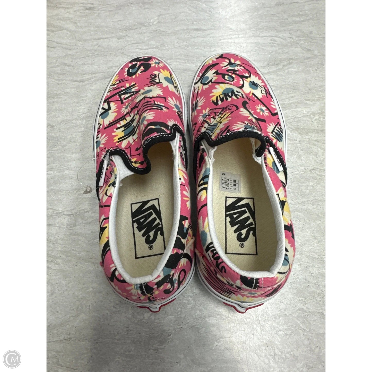 Shoes Flats By Vans In Black & Pink, Size: 6
