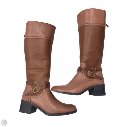 Boots Knee Heels By Franco Sarto In Tan, Size: 9