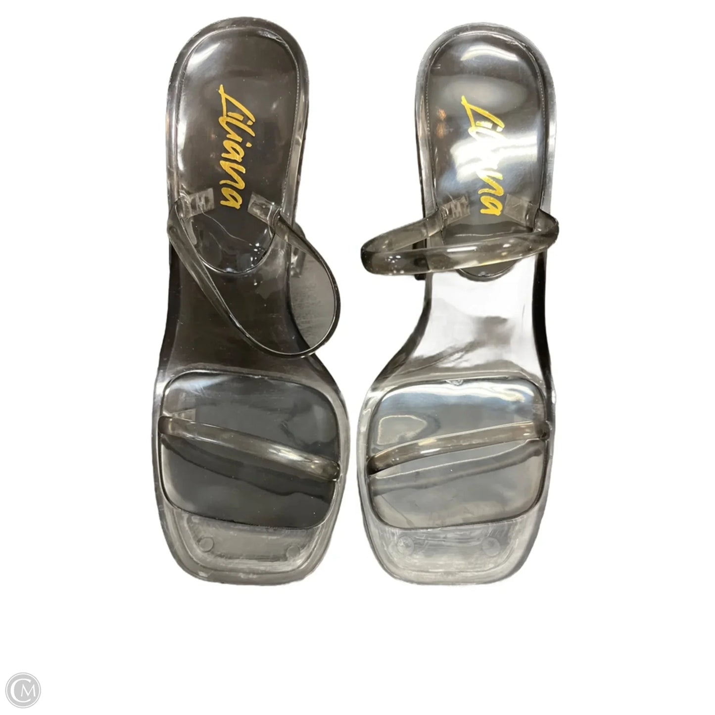 Shoes Heels Block By Liliana In Grey, Size: 7.5