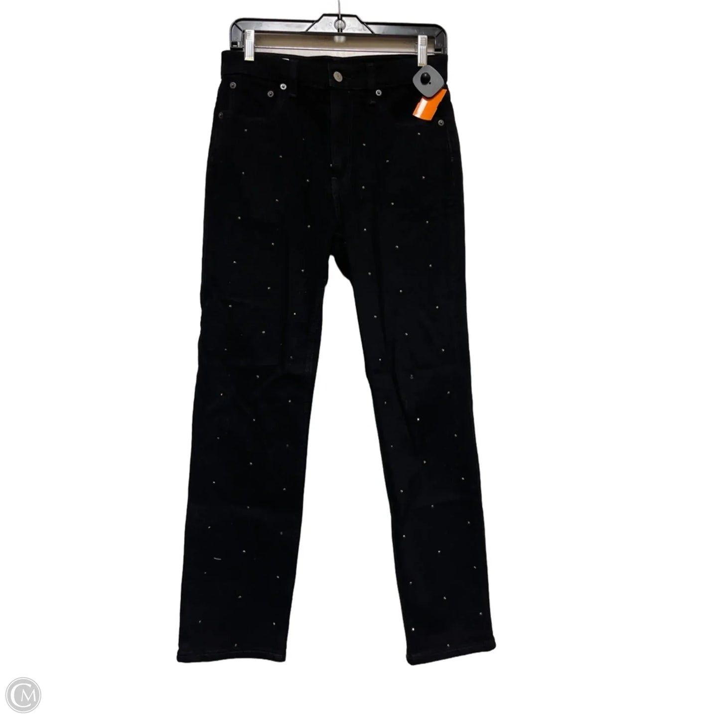 Jeans Straight By Gap In Black Denim, Size: 4
