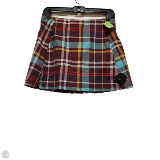 Skirt Mini & Short By Urban Outfitters In Plaid Pattern, Size: S