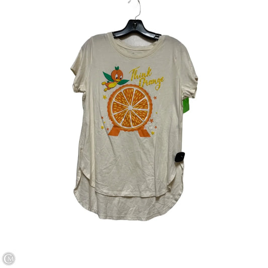 Top Short Sleeve Basic By Disney Store In Cream & Orange, Size: L