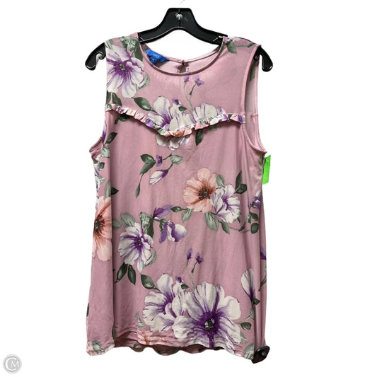 Top Sleeveless By Apt 9 In Floral Print, Size: M