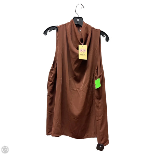 Top Sleeveless By Entro In Brown, Size: L