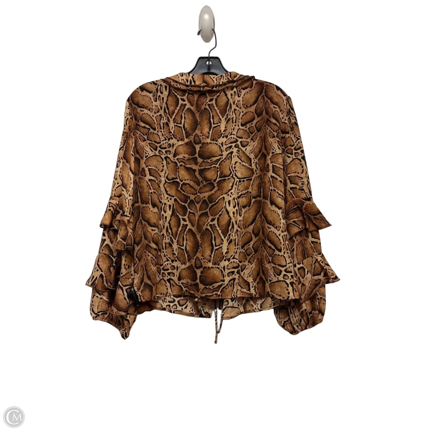 Top Long Sleeve By Zara In Animal Print, Size: S