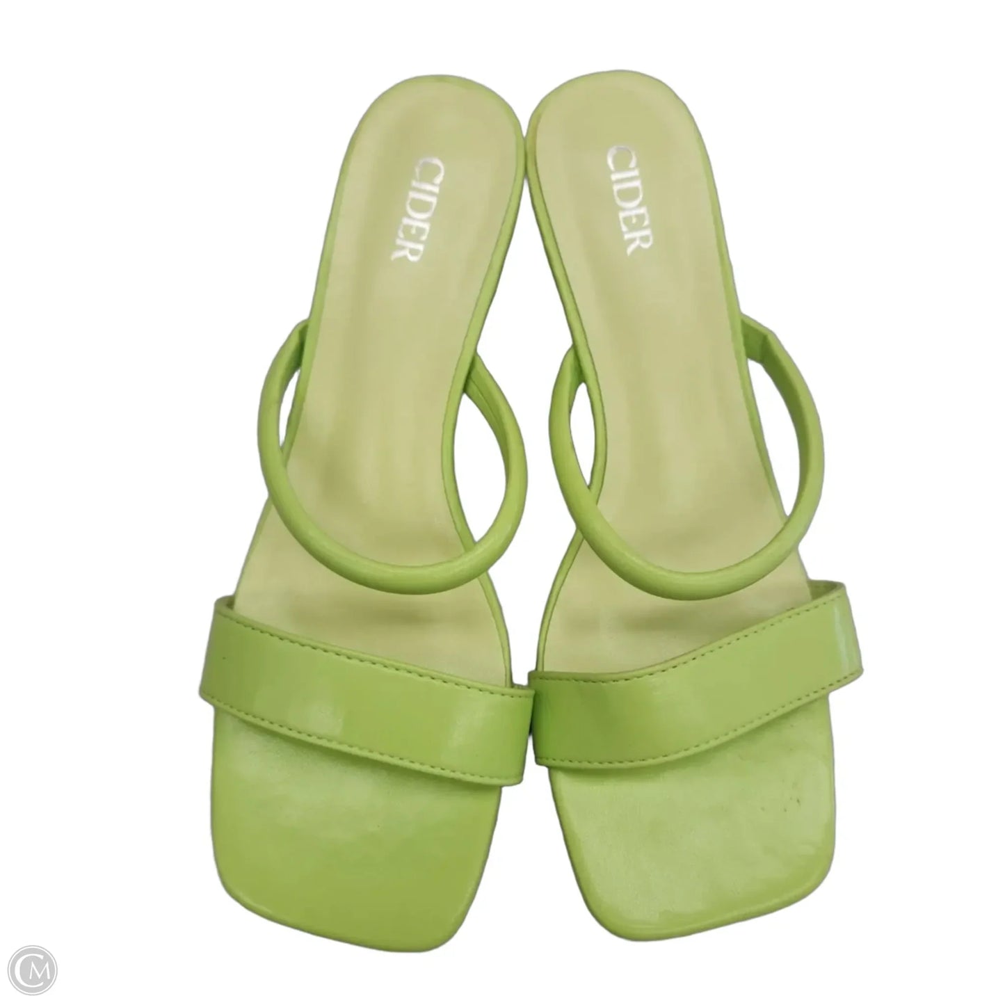 Sandals Heels Wedge By Cider In Green, Size: 6.5