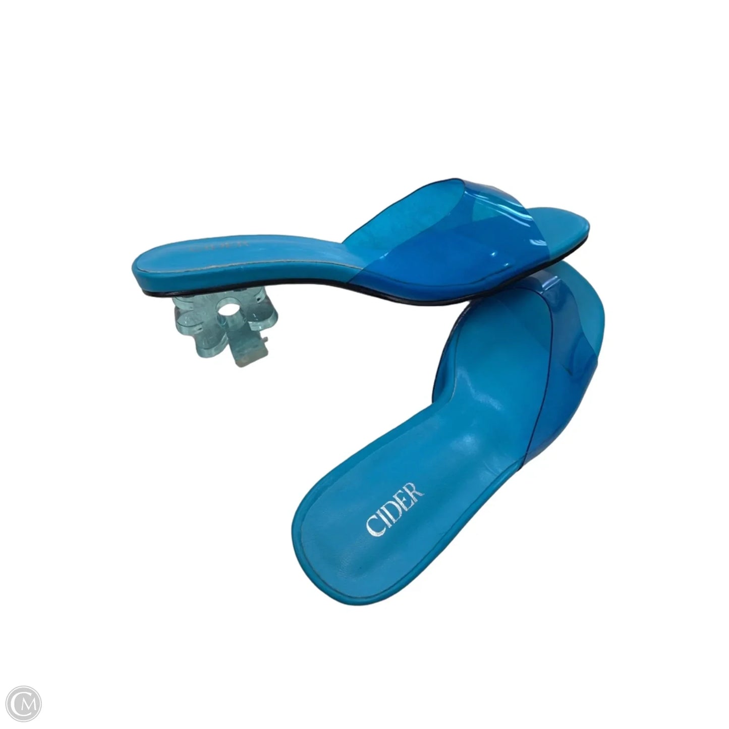 Sandals Heels Block By Cider In Blue, Size: 6.5