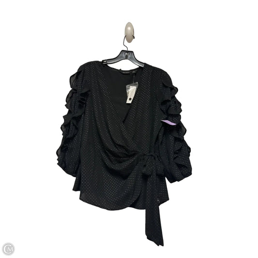 Top Long Sleeve By New York And Co In Black & Gold, Size: S