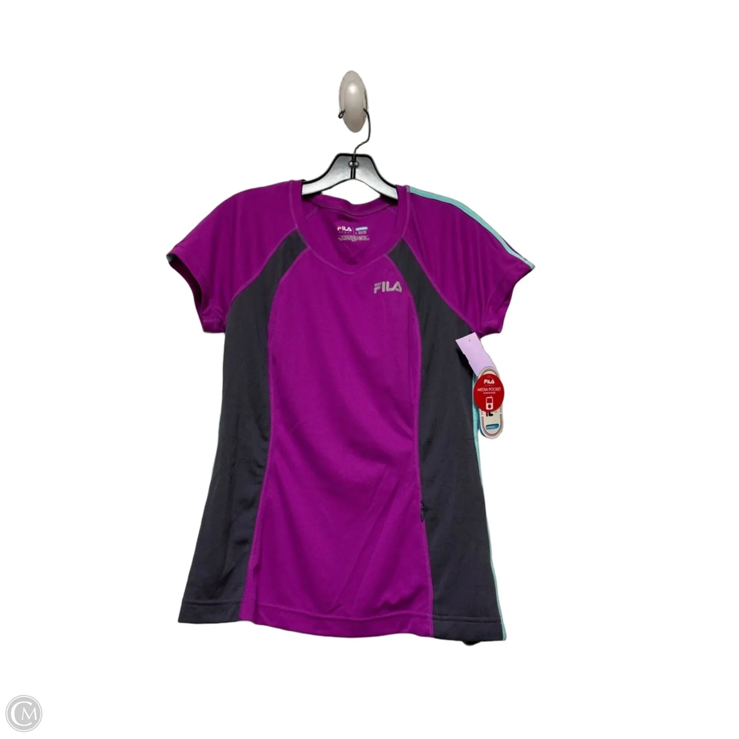 Athletic Top Short Sleeve By Fila In Purple, Size: S