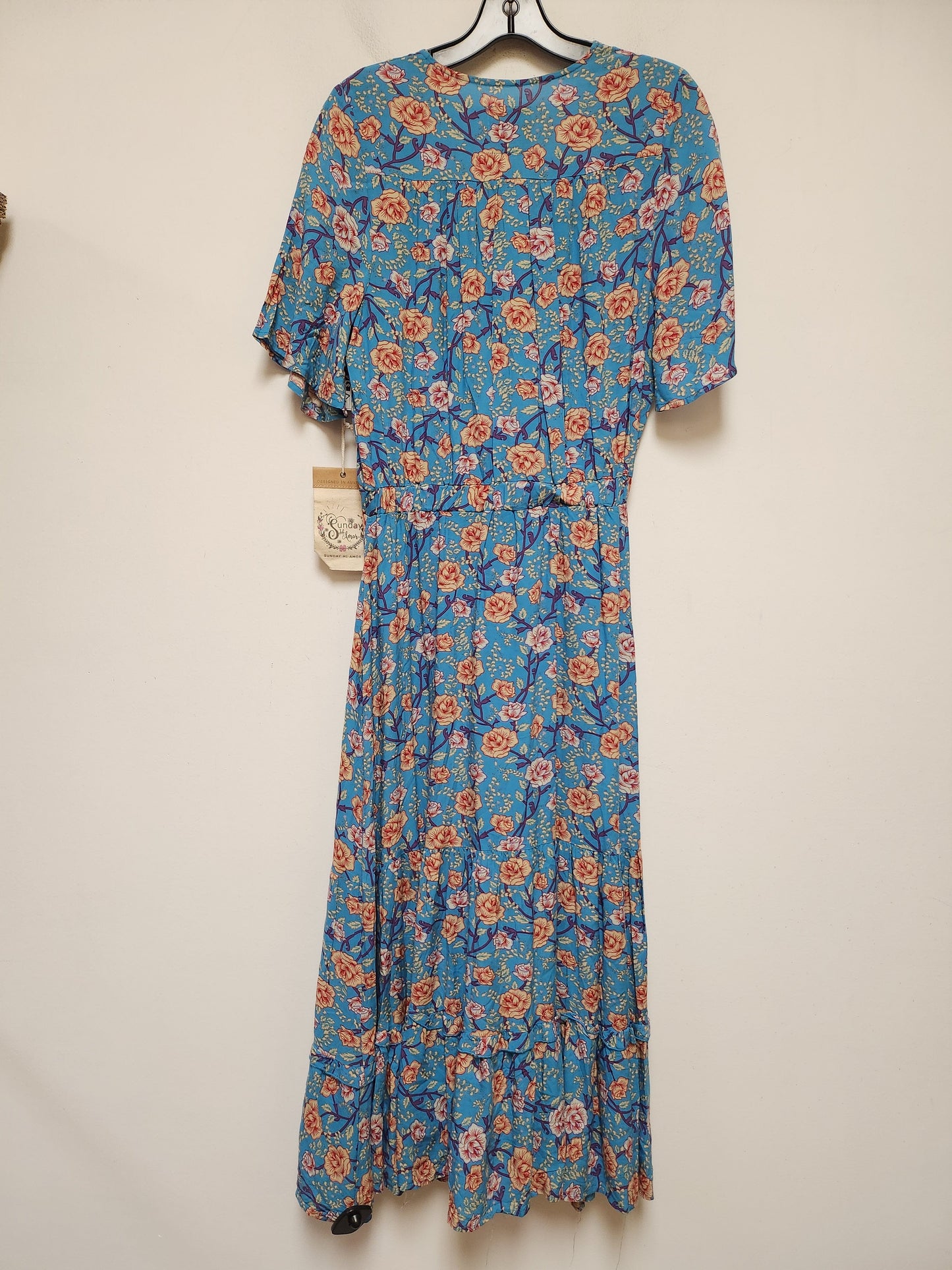 Floral Print Dress Casual Maxi Clothes Mentor, Size M