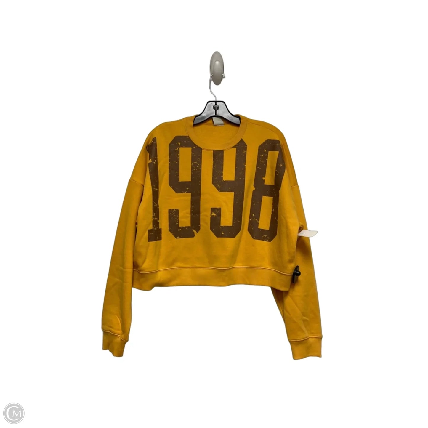 Sweatshirt Crewneck By Urban Outfitters In Brown & Yellow, Size: S