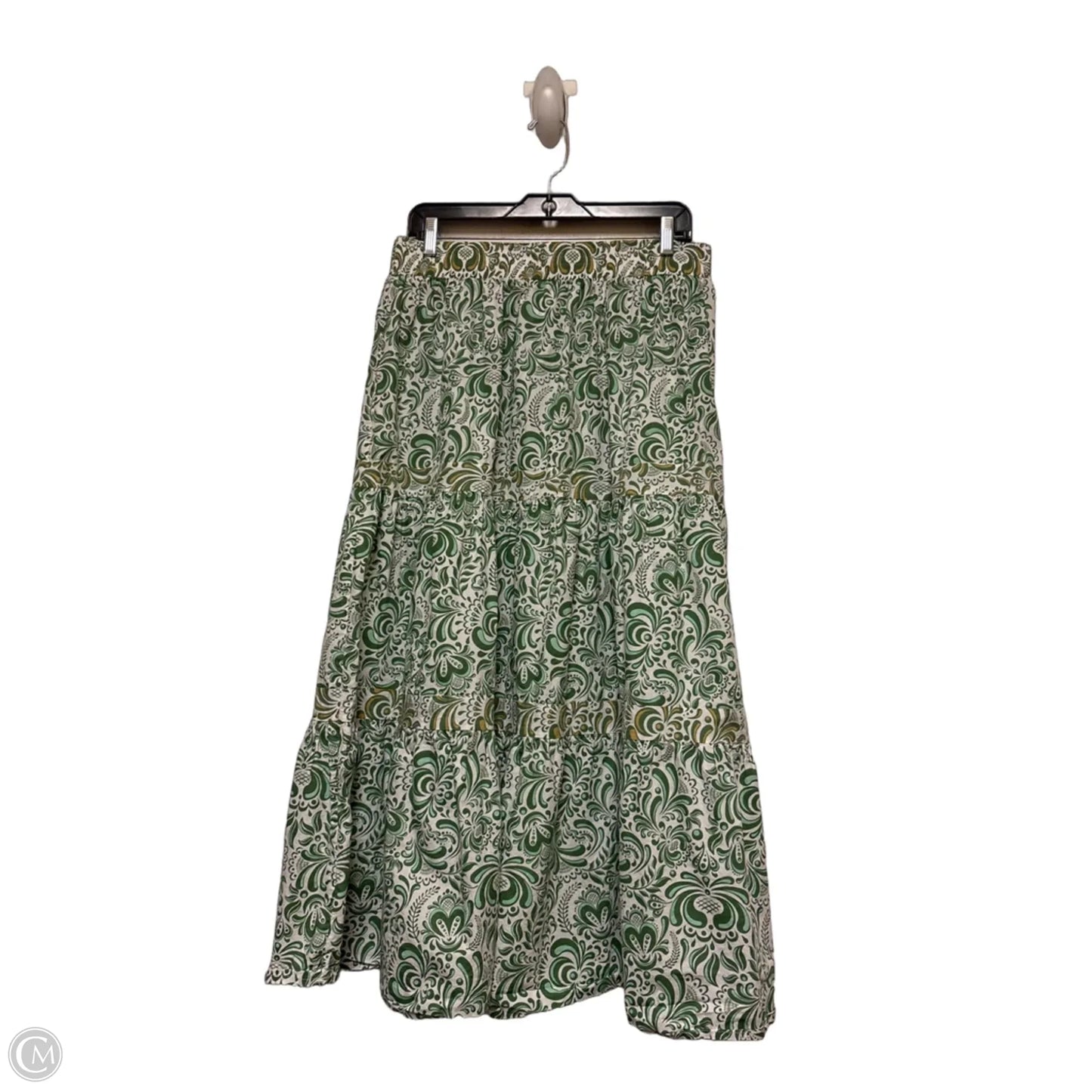 Skirt Maxi By Clothes Mentor In Green & White, Size: 14