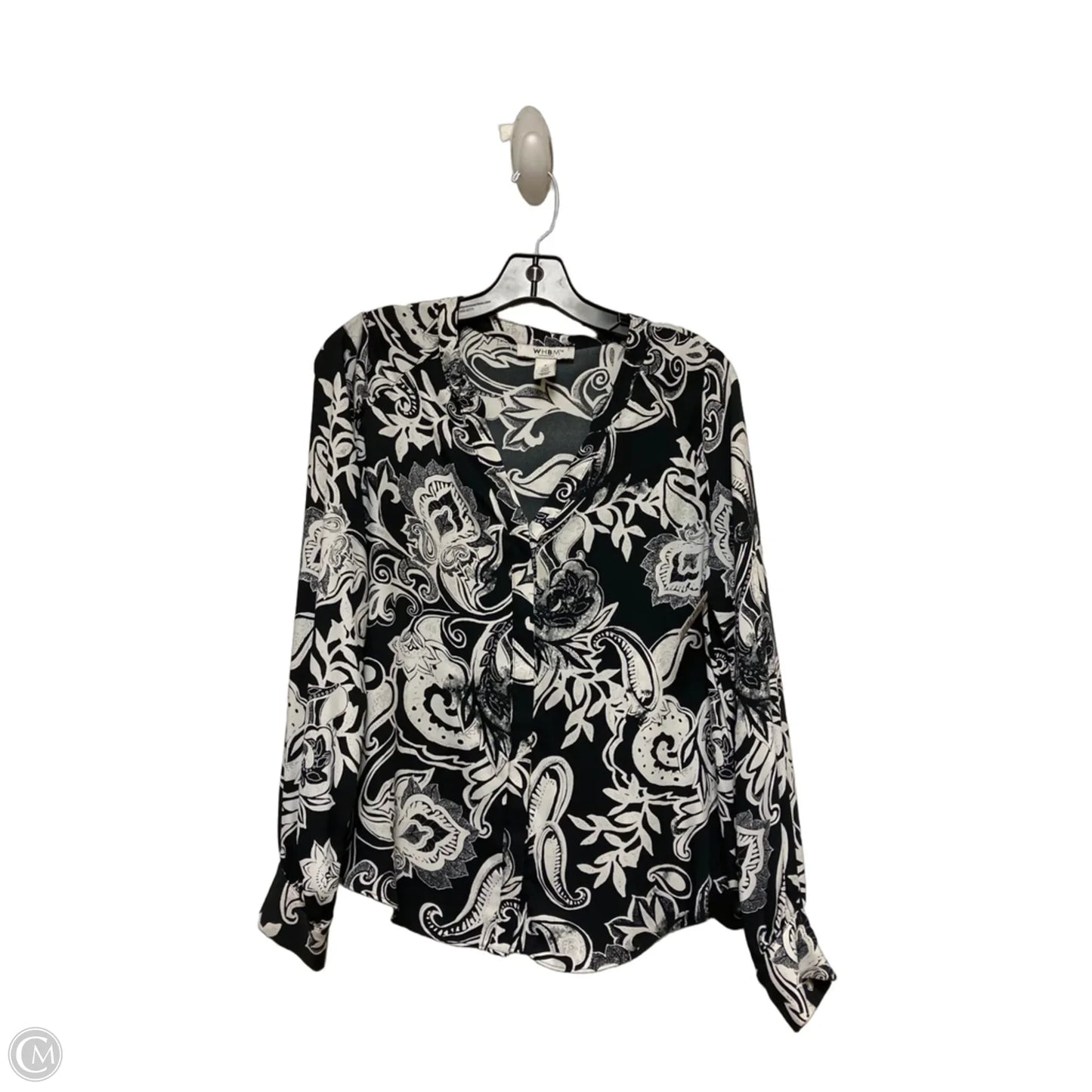 Top Long Sleeve By White House Black Market In Black & White, Size: S