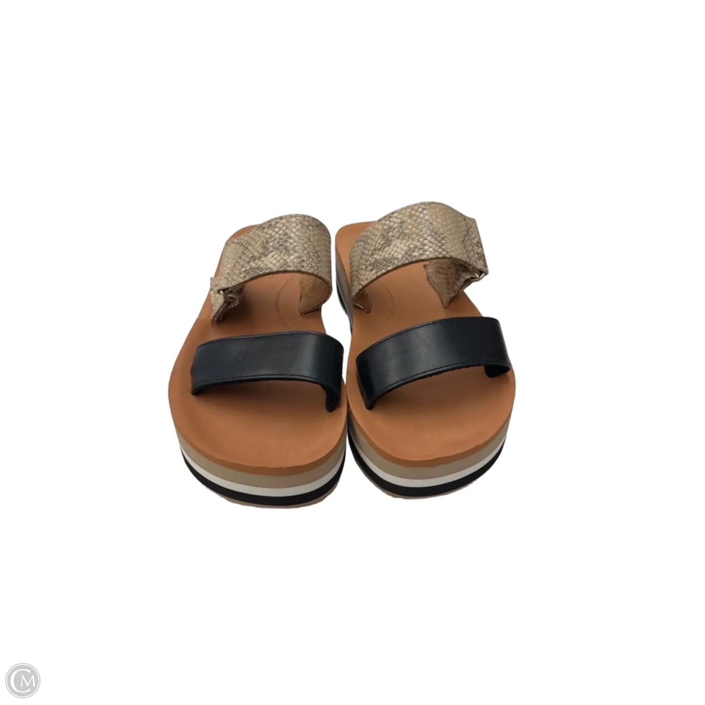 Sandals Flats By Clothes Mentor In Snakeskin Print, Size: 6