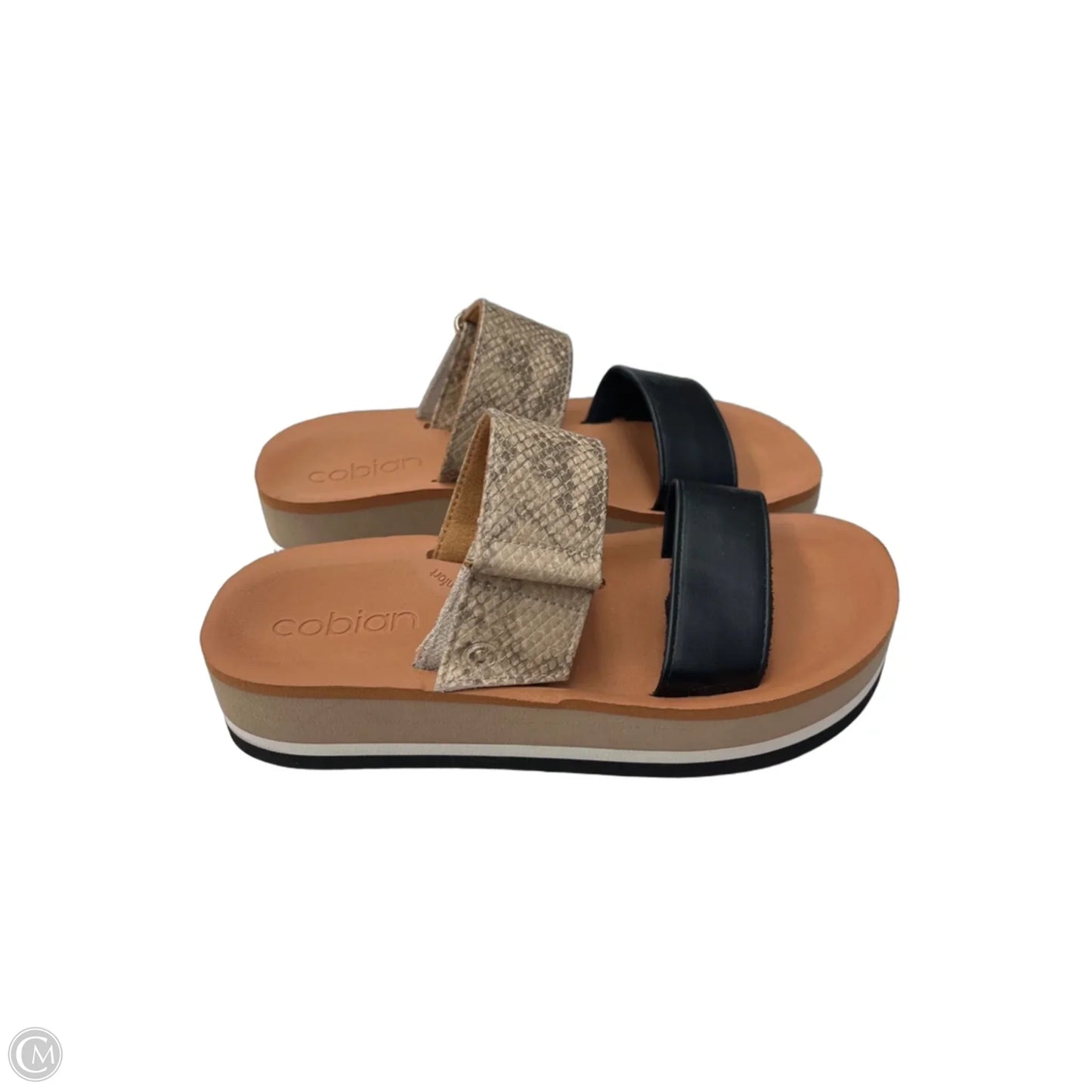 Sandals Flats By Clothes Mentor In Snakeskin Print, Size: 6