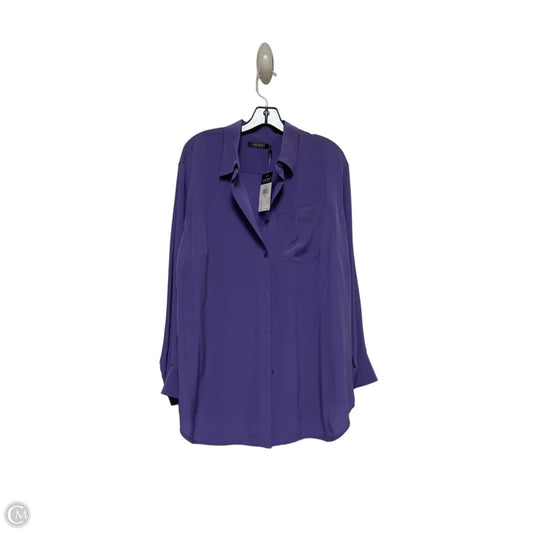 Top Long Sleeve By Lauren By Ralph Lauren In Purple, Size: Xl