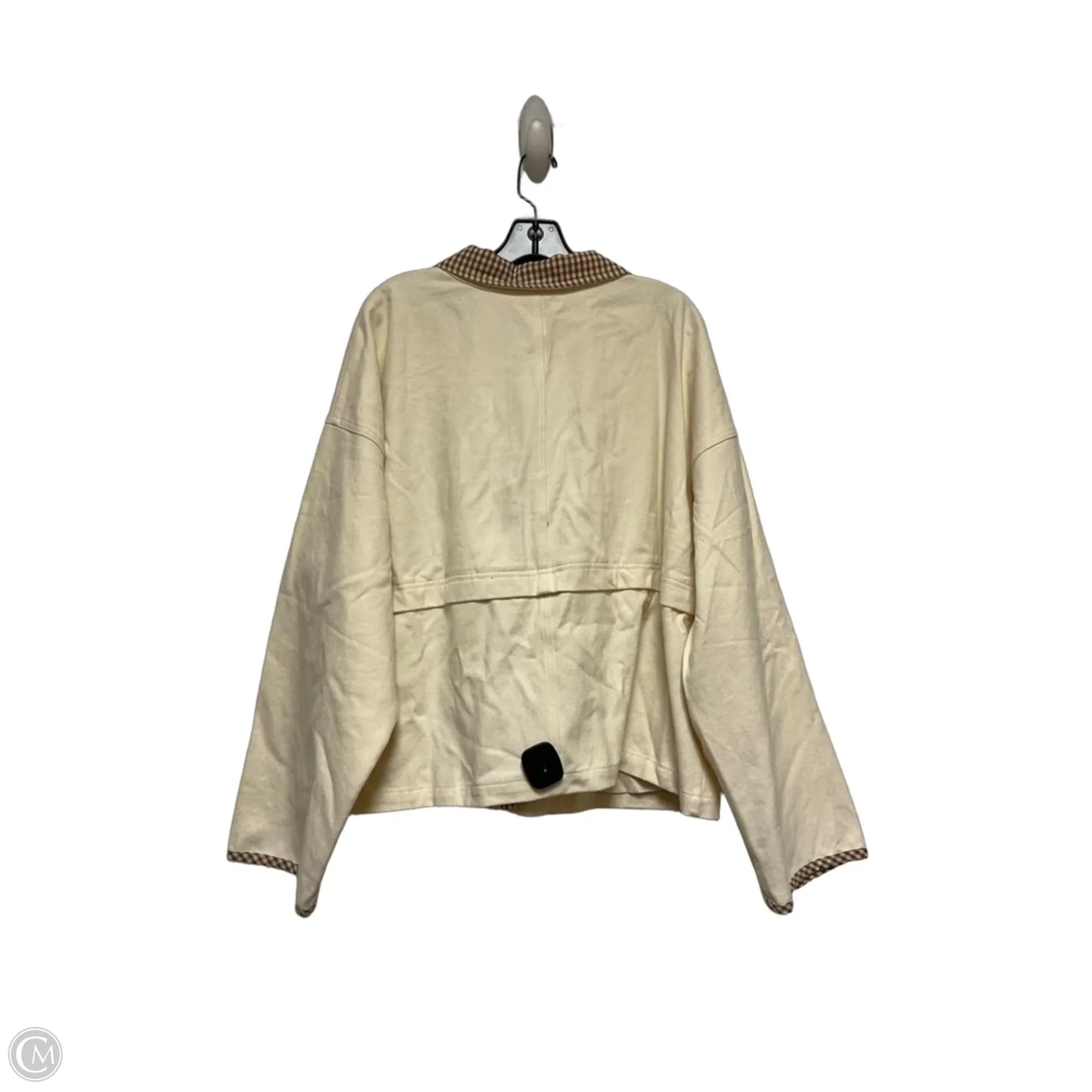 Jacket Denim By Clothes Mentor In Cream, Size: 3x