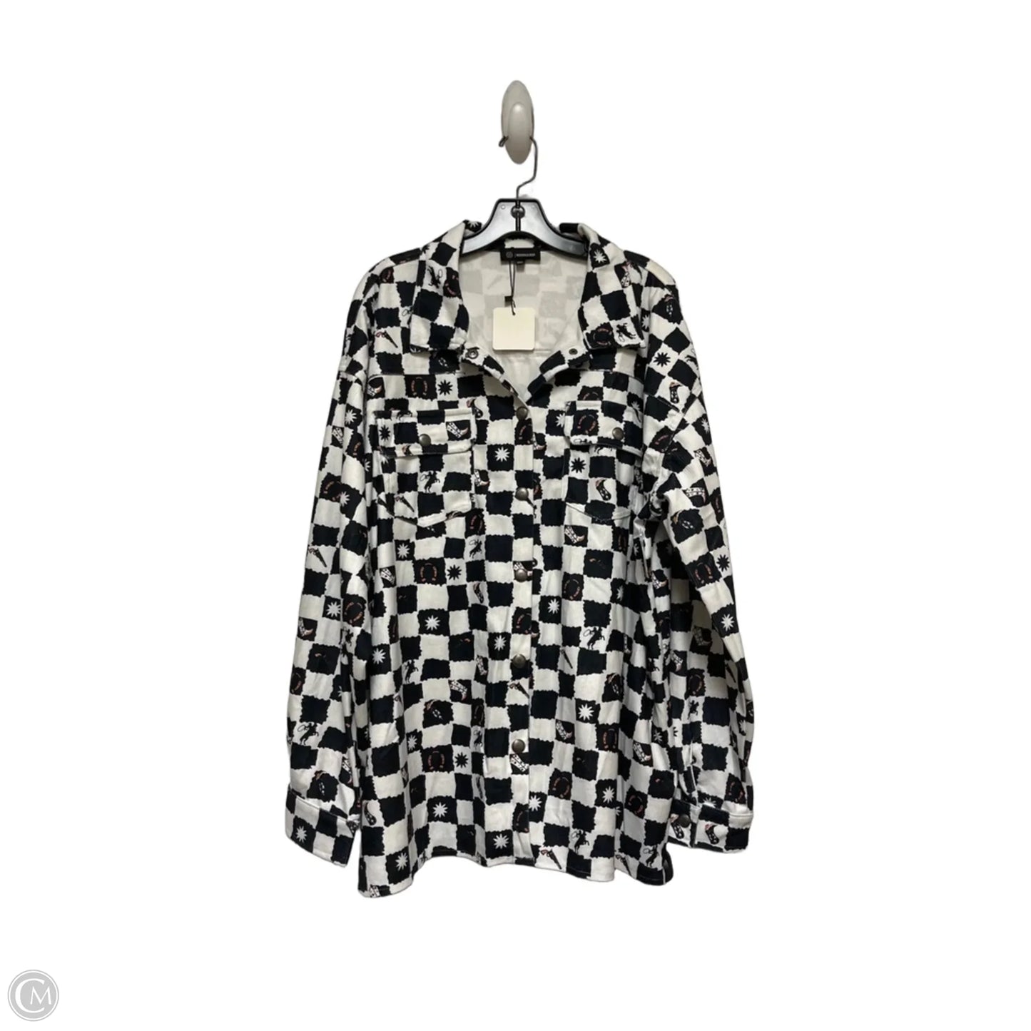 Jacket Shirt By Clothes Mentor In Checkered Pattern, Size: 3x