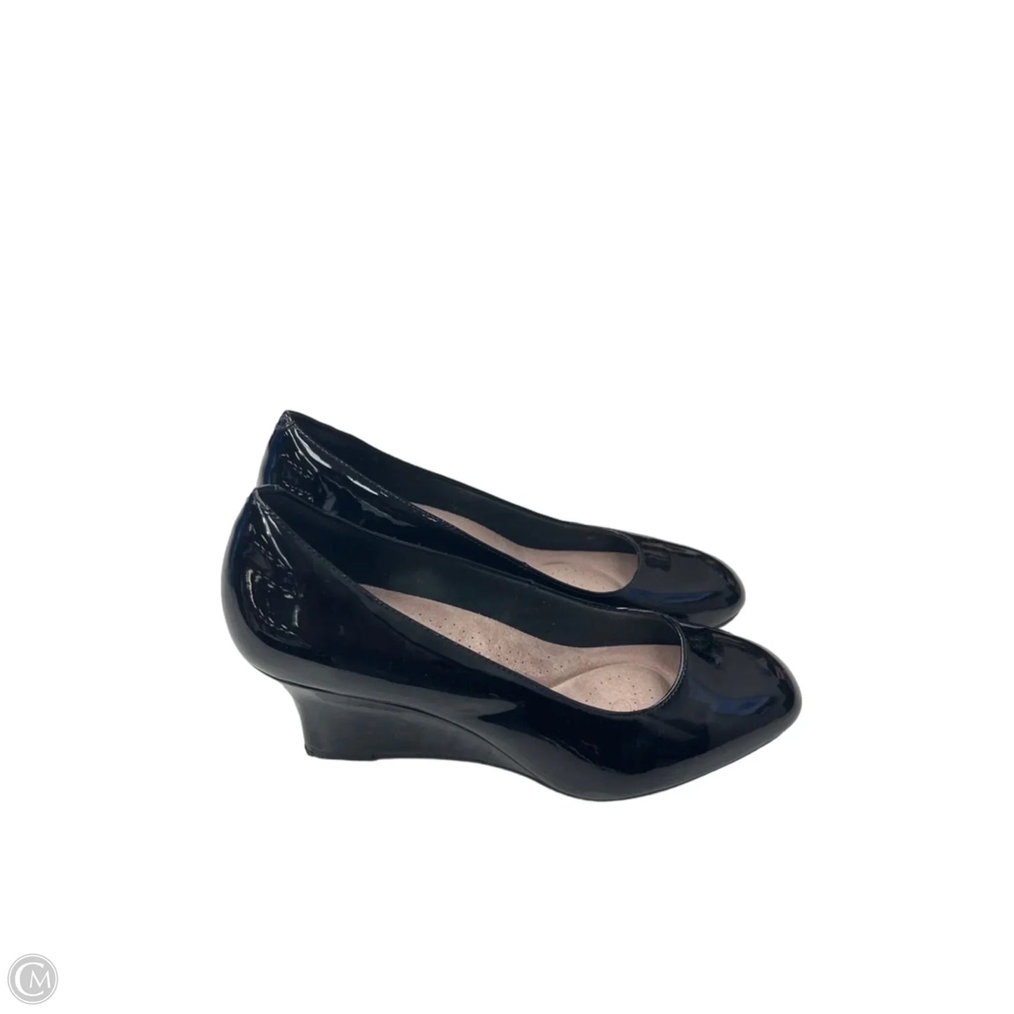 Shoes Heels Wedge By Clarks In Black, Size: 9