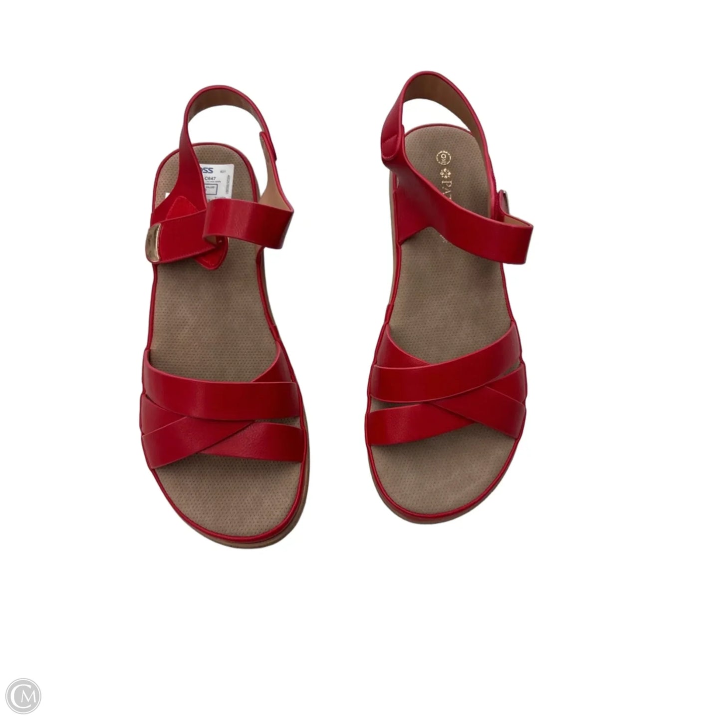 Sandals Heels Wedge By Clothes Mentor In Red, Size: 9