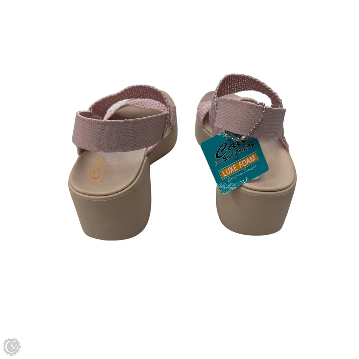 Sandals Heels Wedge By Skechers In Pink, Size: 9